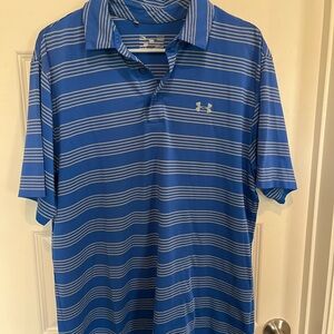 Under Armour Men's Blue Striped Polo Shirt